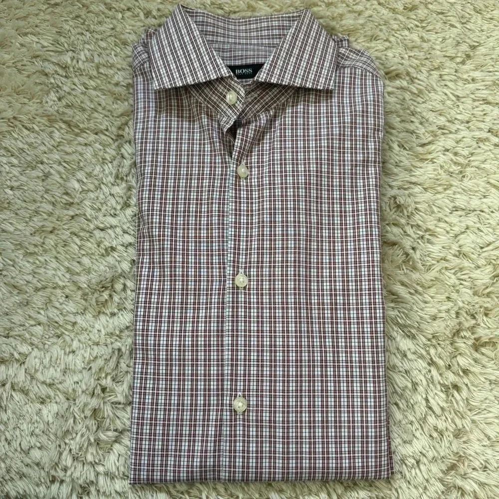 Hugo Boss Mens Sharp Fit Button Up shirt size 15 (32/33) - Picture 13 of 15